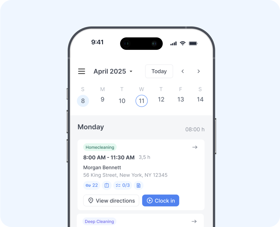 Kabox scheduling page