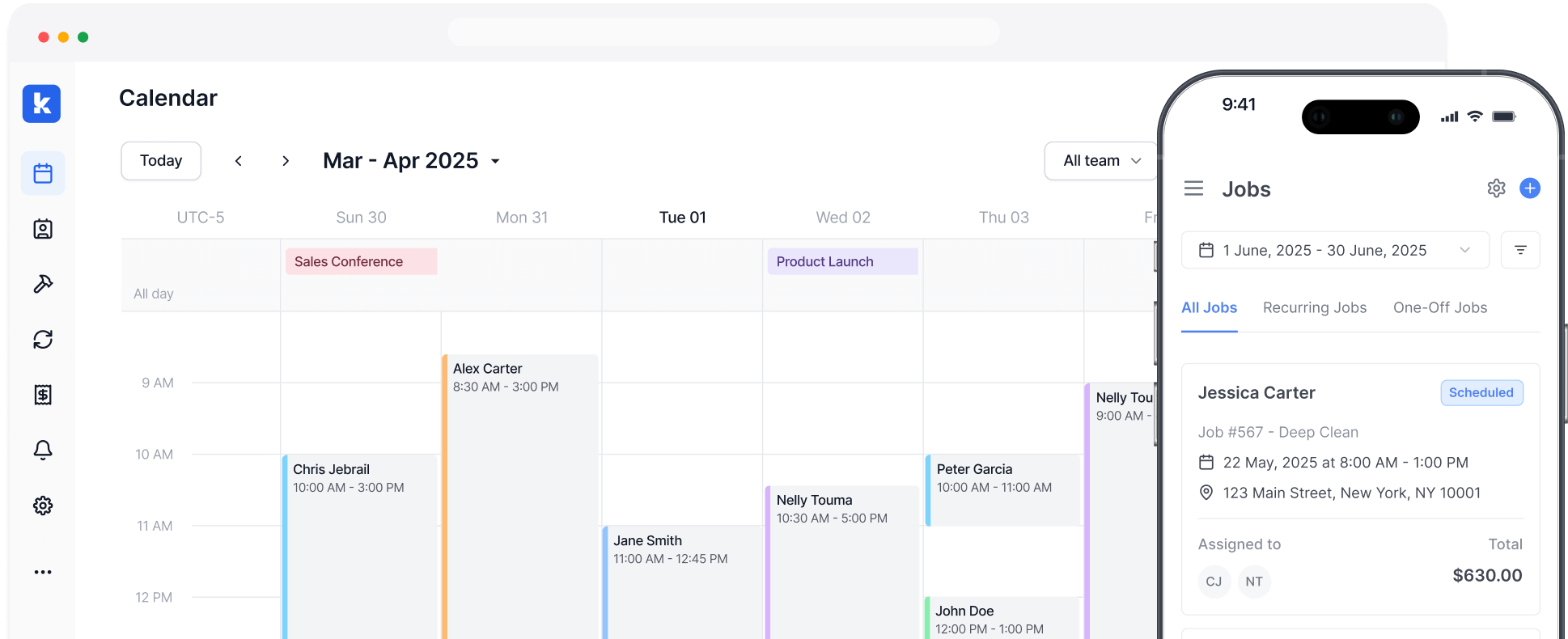 Kabox scheduling page
