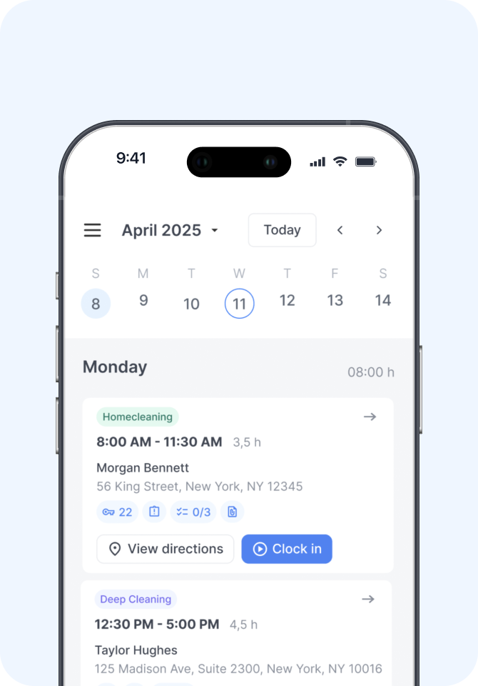 Kabox scheduling page