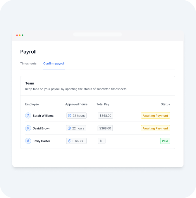 Kabox scheduling page