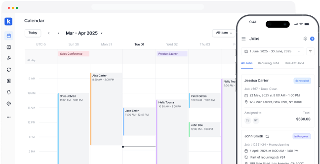 Kabox scheduling page